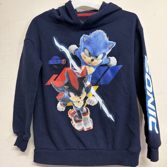 Sonic Other - Sonic the Hedgehog Sonic & Shadow Hoodie Sweatshirt Navy Blue Small (5/6)